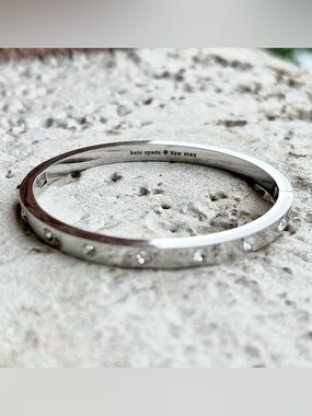 Kate Spade Set in Stone Silver Hinged Bangle